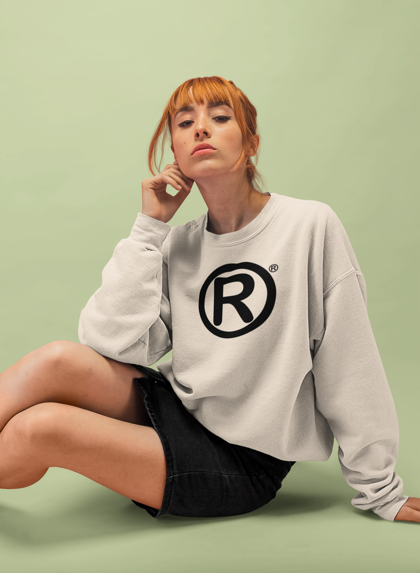 R Sweater Women/Unisex Baggy