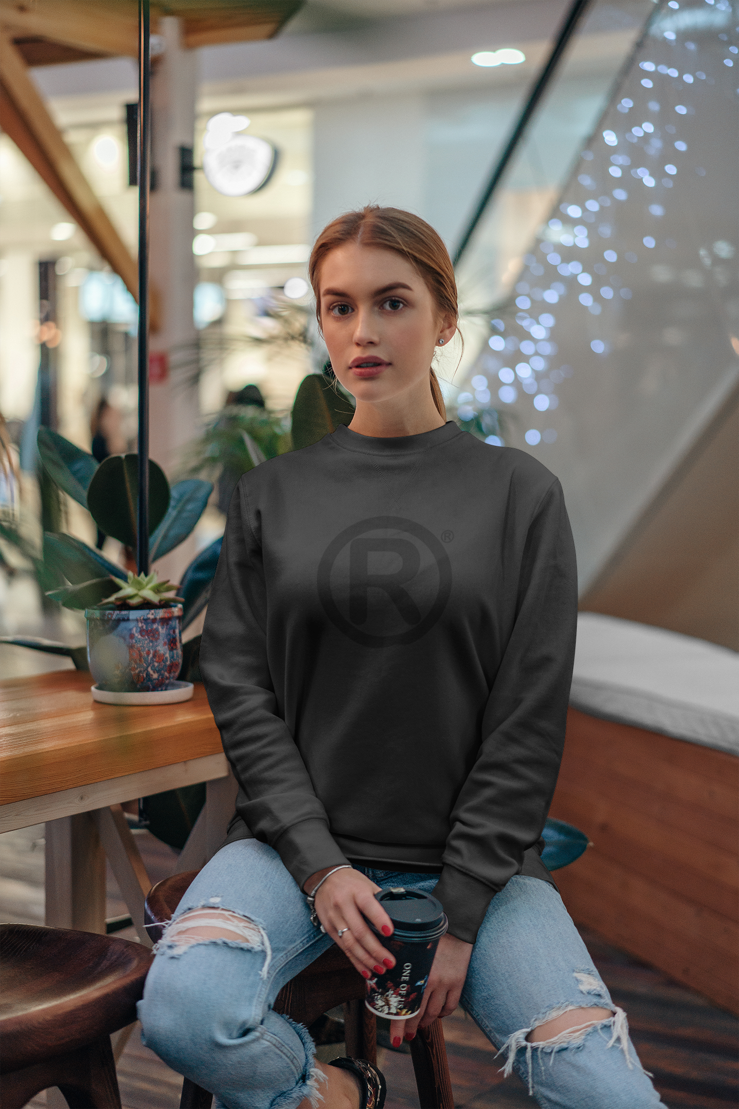 R Sweater Women/Unisex Baggy